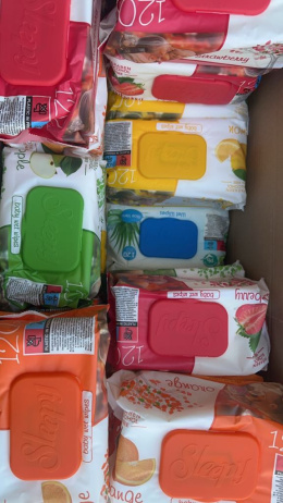 Chusteczki nawilżane 120szt UNIWERSALNE różne zapachy