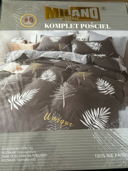 Komplet pościeli duze liscie w paski nr 105