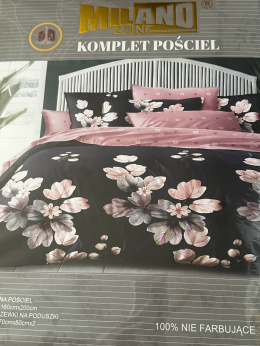 Komplet pościeli różowo czarna nr 106